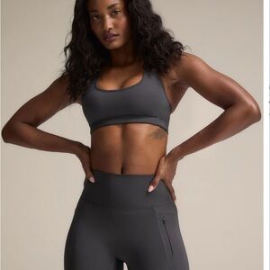 Adanola ultimate scoop neck neck racer back and leggings xs  graphite grey